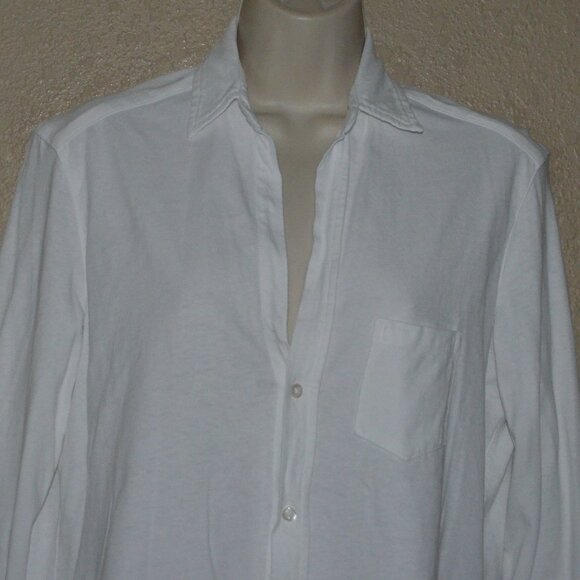 $258 Sz XS Frank & Eileen Tee Lab White Relaxed Button Up Long Sleeve Blouse - Picture 2 of 5
